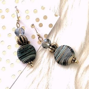 Brown Stripey Dangly Earrings!!!!